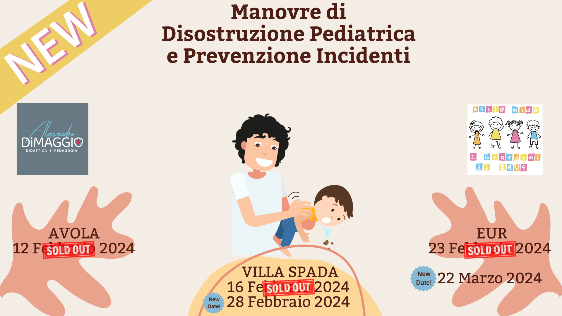 NUOVE DATE – Corso di Manovre di Disostruzione Pediatrica e Prevenzione Incidenti
